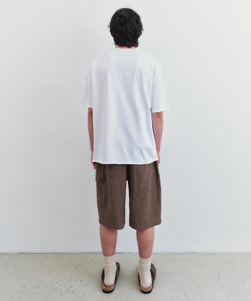 INSILENCE Oversized Cutoff Pocket T-Shirt White