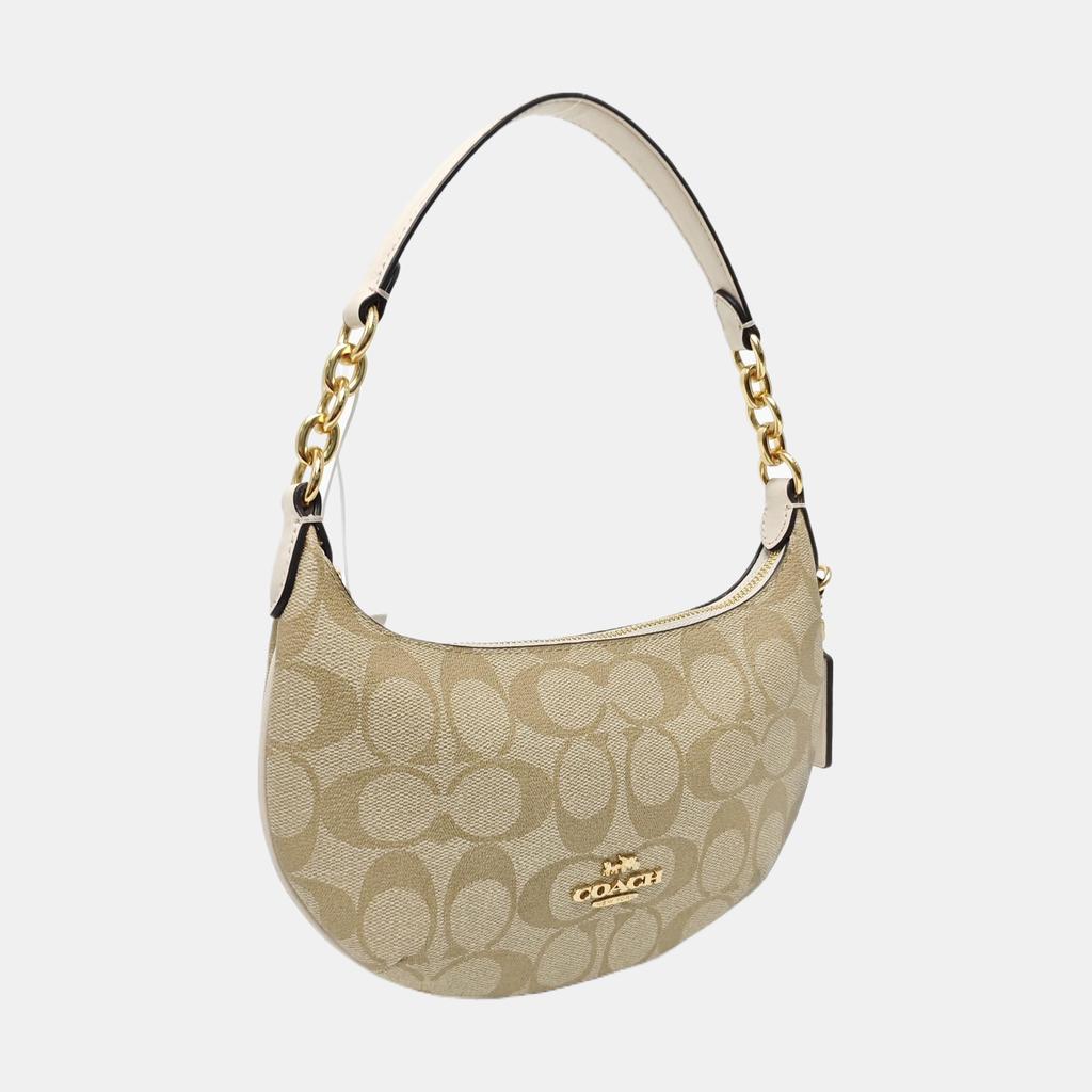 [Tweedehands] Payton 21 Klassieke Monogram Ritssluiting PVC Leer Halve Maan Schoudertas - Uitstekend #DDBKMQ
