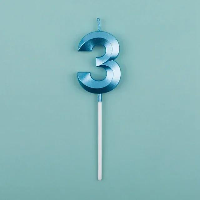 1pcs 0-9 Number Digital Candles Cake Decorations Romantic Blue Pink Candles Topper for Kids Happy Birthday Baby Shower Creative