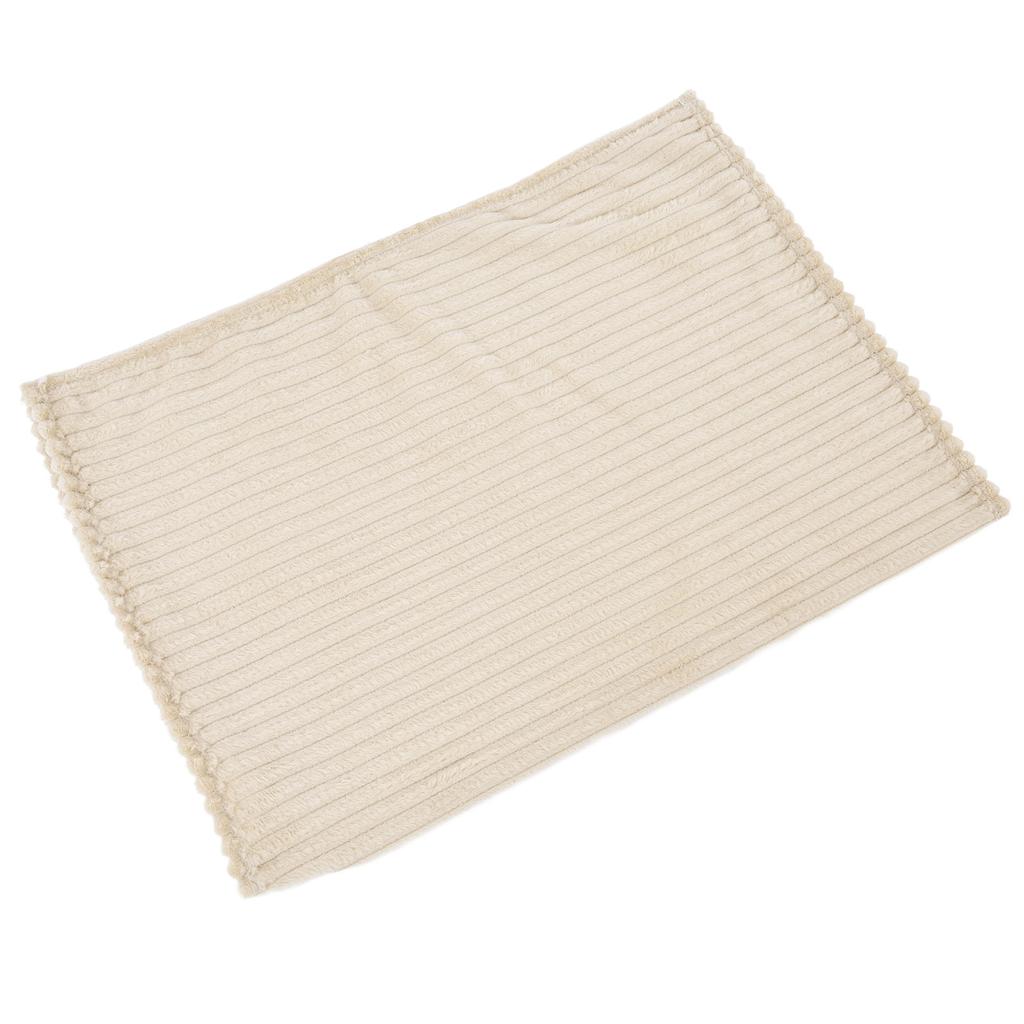 Flannel Throw Blanket Plush Fluffy Light Breathable Fine Workmanship Stylish Simple Soft BlanketBeige