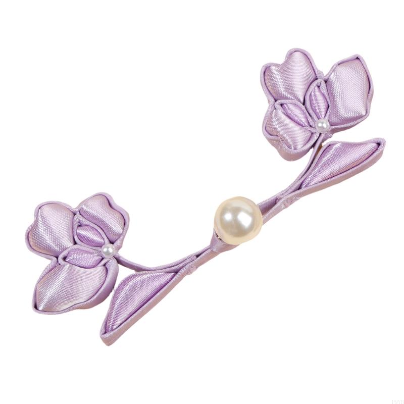 Handcrafted Flower Branch Qipao Button, Fabric Look Sewing Button for Traditional Outfit Repair and Garment Projects, 1 Piece