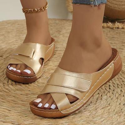 Moda Mulheres Sandálias Salto Cunha Sandálias Para Sapatos de Verão Mulheres Chinelos Leves Verão Elegante Mulher Sapatos de Salto Cunhas Calçados