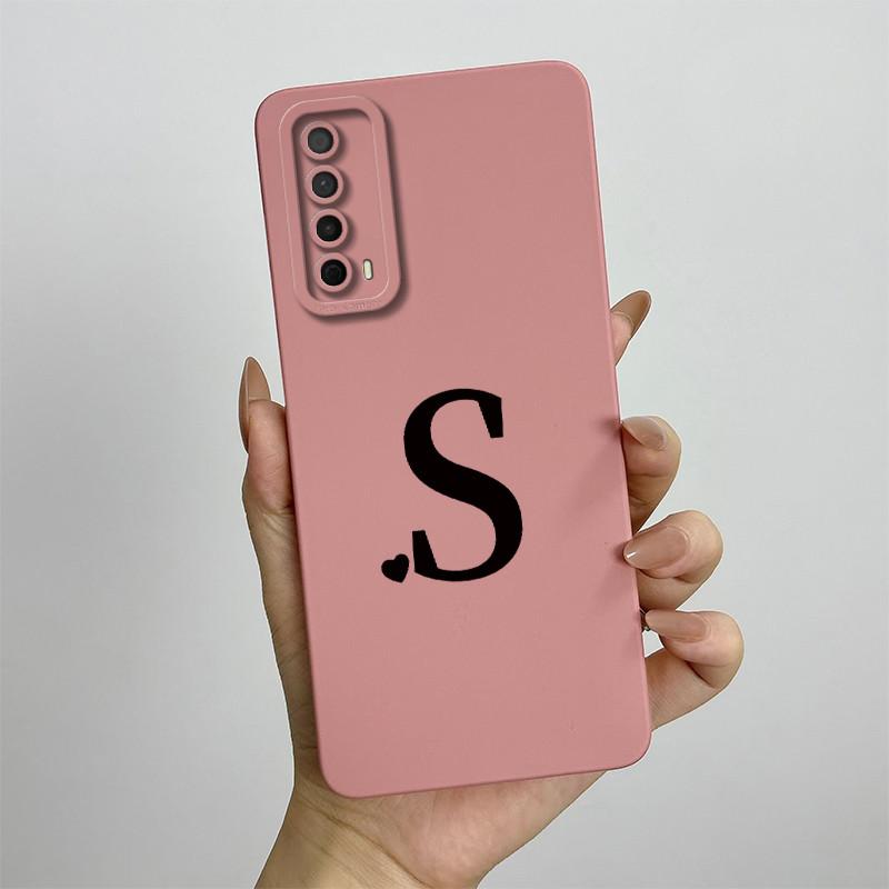 For Huawei Y7a Case Huawei P Smart 2021 Phone Case PPA-LX1 Luxury Letters Square ShockProof Soft TPU Silicone Back Cover Fundas