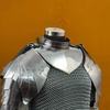 Royal Women's Chainmail Armor Set Elegant Medieval Battle Gear with Pauldrons Gorget for LARP, Cosplay Historical Reenactments