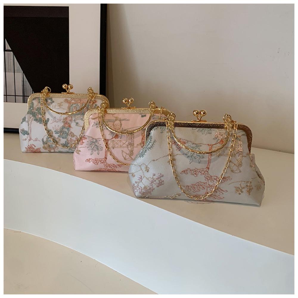 

Нежная ретро-сумочка с вышивкой, популярная женская сумка-клатч, модная сумка на запястье для женщин