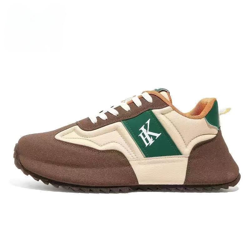 

Мужская обувь весна и осень плоская подошва новая универсальная спортивная повседневная для бега сумка подошва зеленая и молодая кожаная поверхность 44