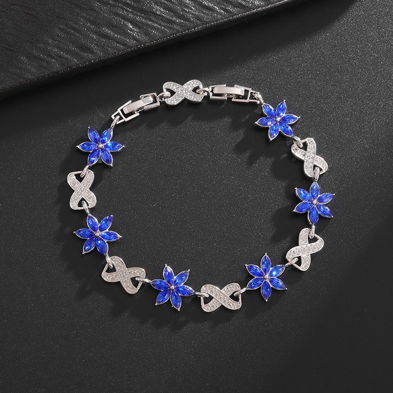 Fashionable and Exquisite Shiny Zircon Sunflower Bracelet Women's Trendy Dinner Party Jewelry Girls Gift
