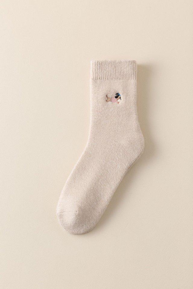 Women s Cashmere Fleece-Lined Mid-Calf Socks - Warm, Thick Wool for Autumn/Winter, Cozy Sleep, & Postpartum Comfort