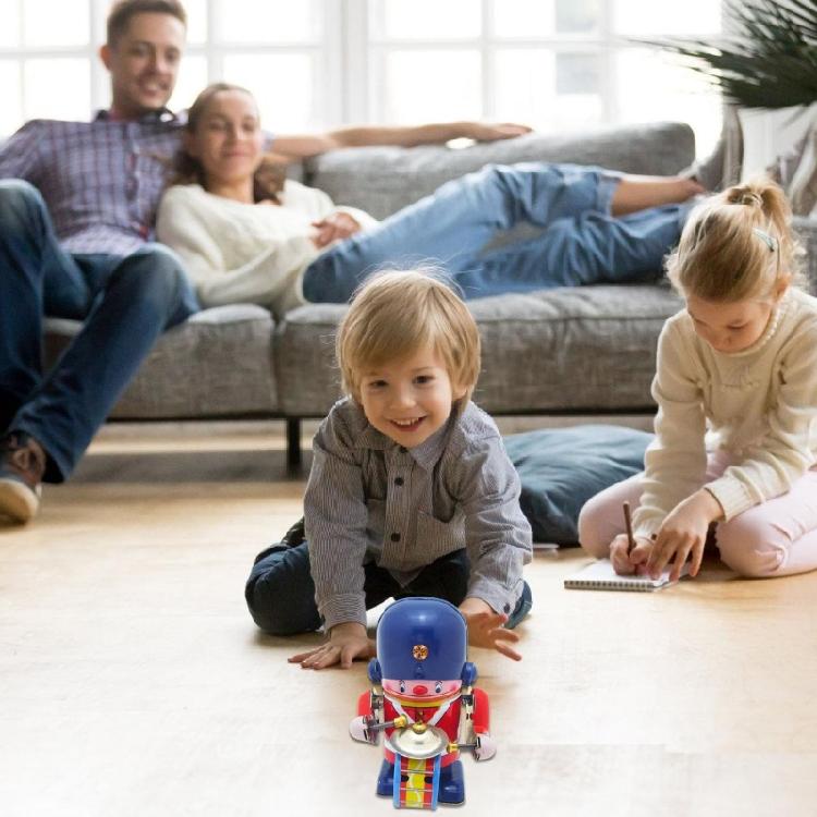 Tinplate Toy Soldier Unique Drummer on Tin Robot Vintage Wind Up Toy for Home Decoration and Collection