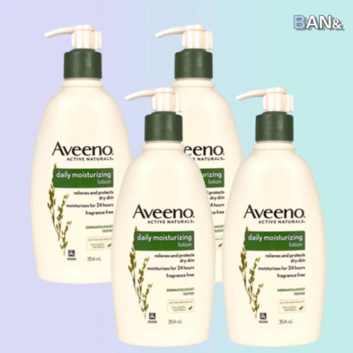 Aveeno Daily Moisture Body Lotion 354ml (4 bottles) Non-sticky, moisturizing. (17503382)