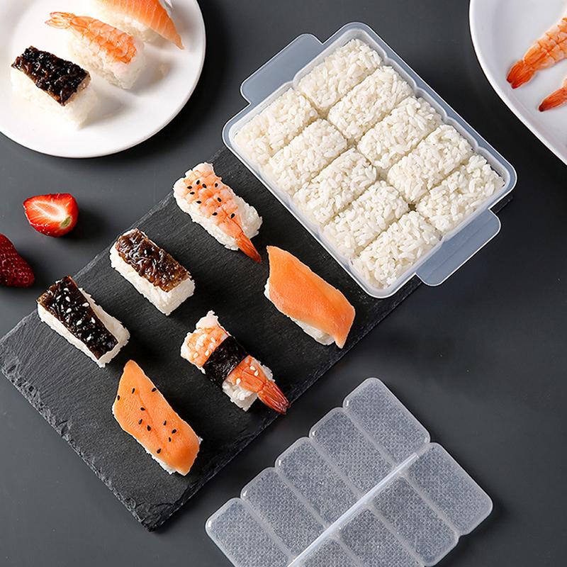 1PC 5/10 Grids Rice Ball Mold Sushi Non-stick Pressure Storage Box Lunch Tool DIY Home Kitchen Clear Onigiri Molds