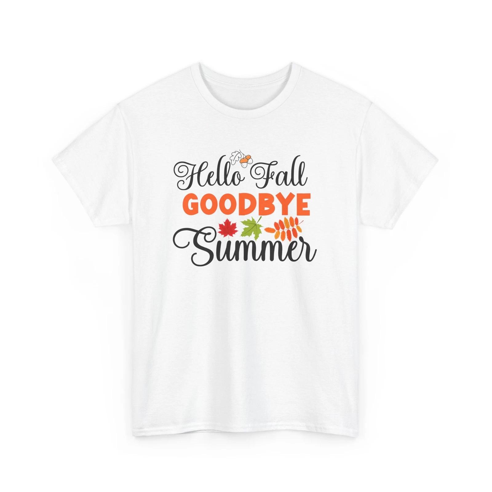 Fall Aesthetic T-Shirt | Autumn Leaves Tee | Hello Fall Goodbye Summer Shirt S