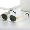 2024 Oval Metal Sunglasses: Trendy Small Round Lens for Men & Women