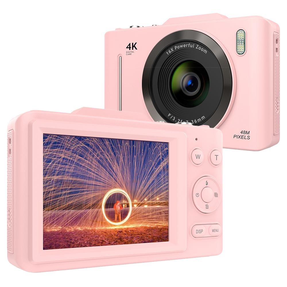 

H16 2.8-inch IPS Screen Student Digital Camera 16x Zoom Anti-Shake Autofocus CCD Camera Pink