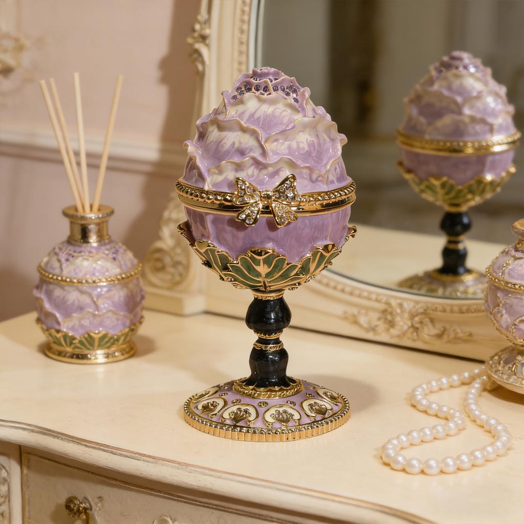 Decorative Alloy Easter Eggs Container With Sturdy Construction Ideal For Jewelry Display And Home Decoration
