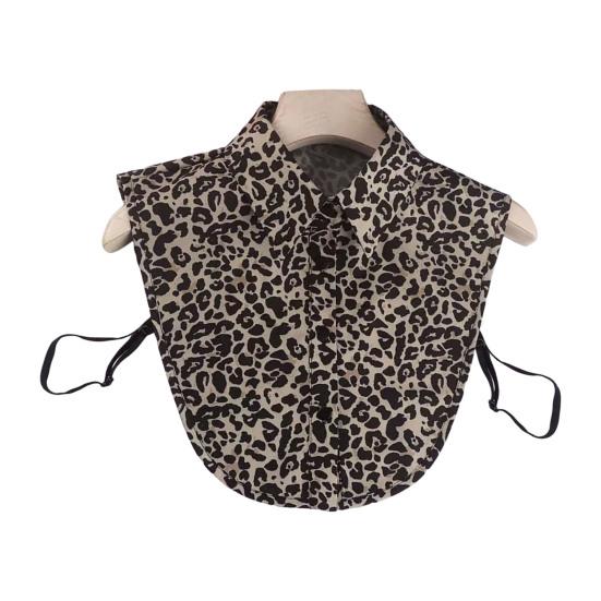 

Fake Collar Leopard Print Detachable Lapel Collar Women Lightweight Breathable Half Shirt Collar Dresses Blouses Accessory A