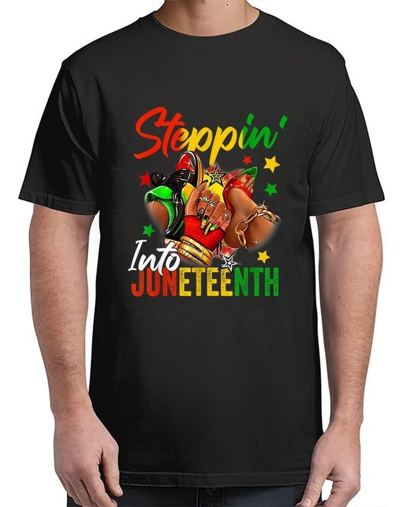Stepping into juneteenth Afro Vintage Adult S-4XL Unisex T-Shirt S