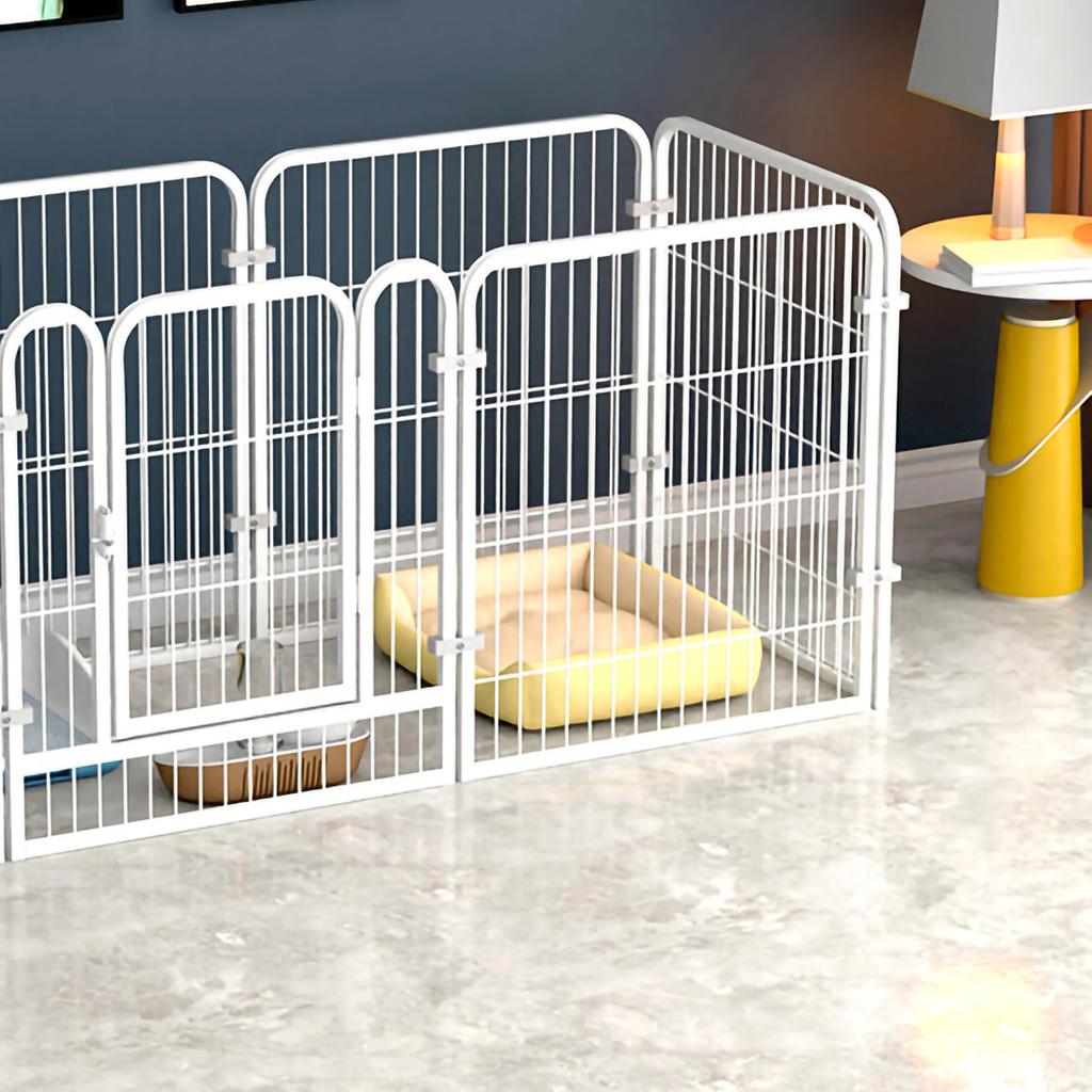 Metalowy Płot dla Zwierząt Bezpieczny Zapobiegający Ślizganiu Połączenie Zatrzaskowe Płot do Ćwiczeń dla Psa Małego Średniego Dużego