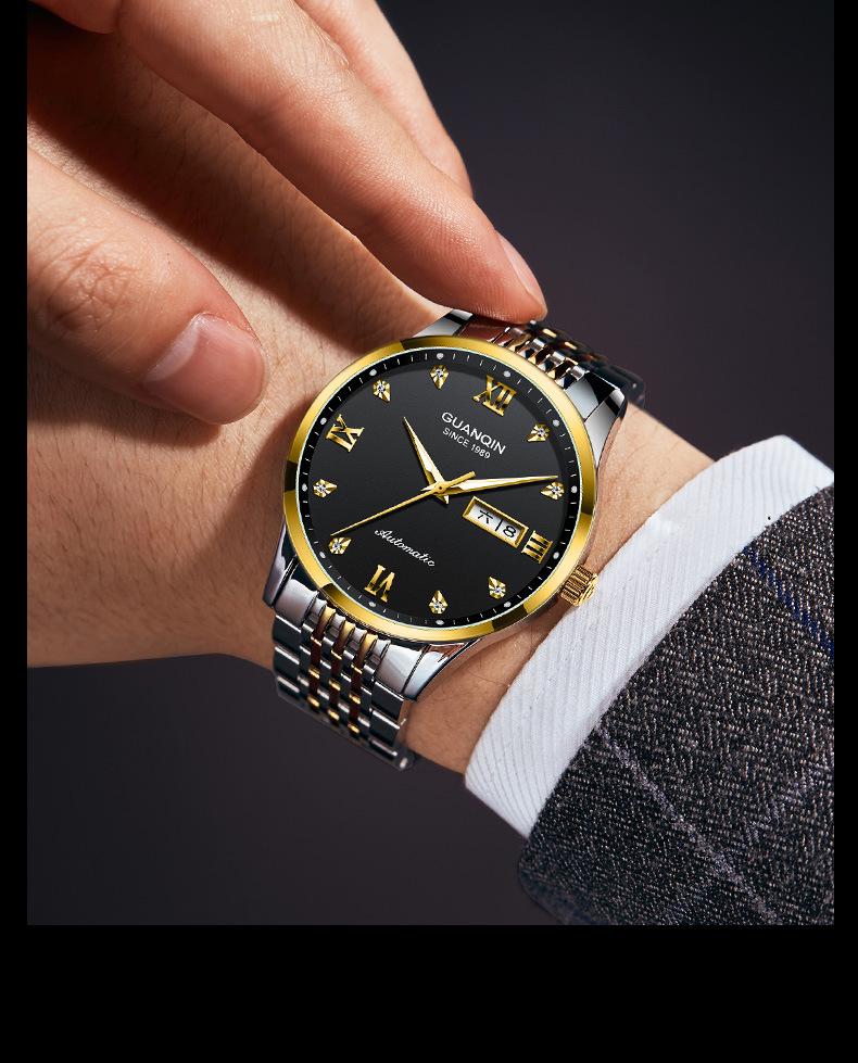 Reloj Mecánico de Moda para Hombre Suizo Automático Luminoso Impermeable