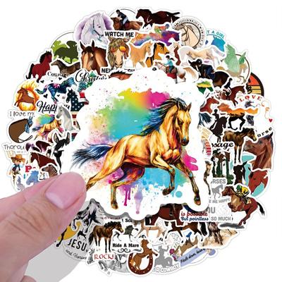 10/50PCS  Creativity  Colourful Galloping Horse Stickers Graffiti Stickers Cavia Porcellus Laptop Skateboard Car Stickers Luggage Stickers