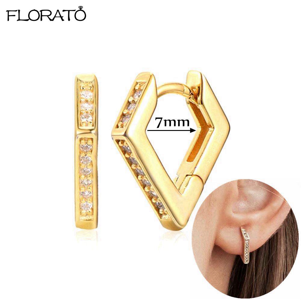 925 Silver Needle 11/13mm Small Hoop Earrings for Women Circle Piercing Huggie Earrings Multicolor Zircon Earrings Party Jewelry