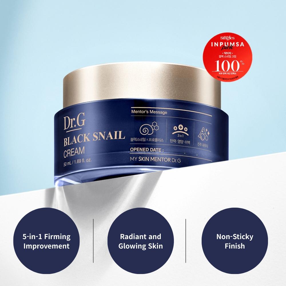 Dr.G Schwarze Schneckenschneckencreme 50 ml x 2 Stück + 20 ml x 2 Stück (140ml) / 4,73 fl. Unze