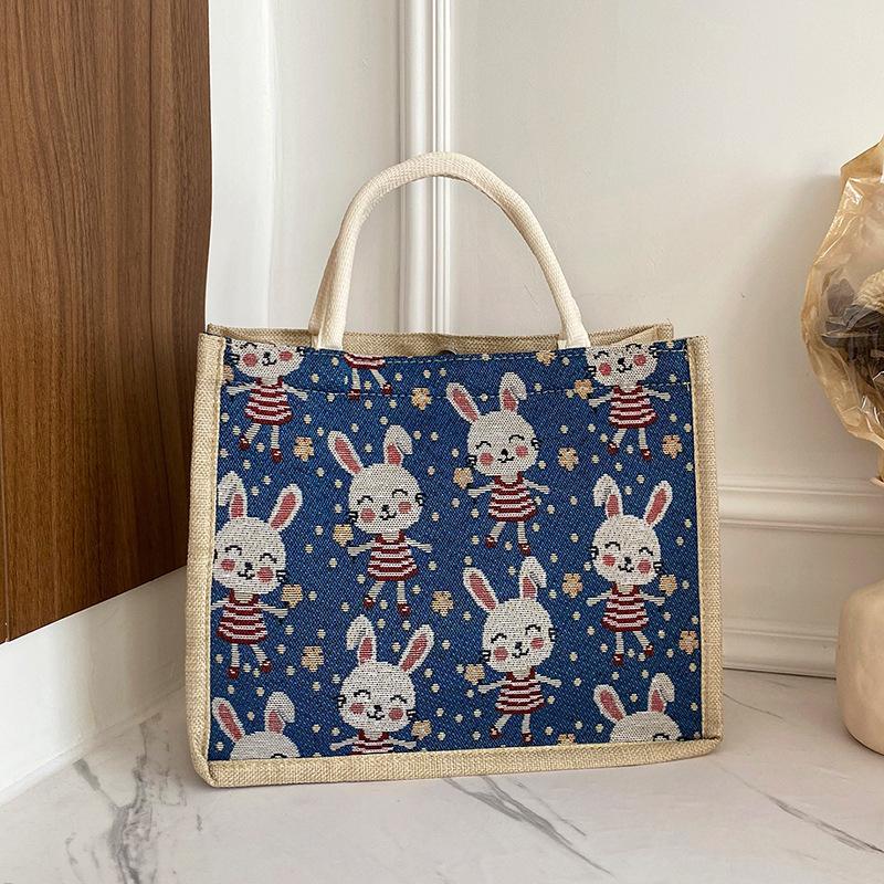 2025 new summer large-capacity student tote bag casual cartoon canvas tote bag
