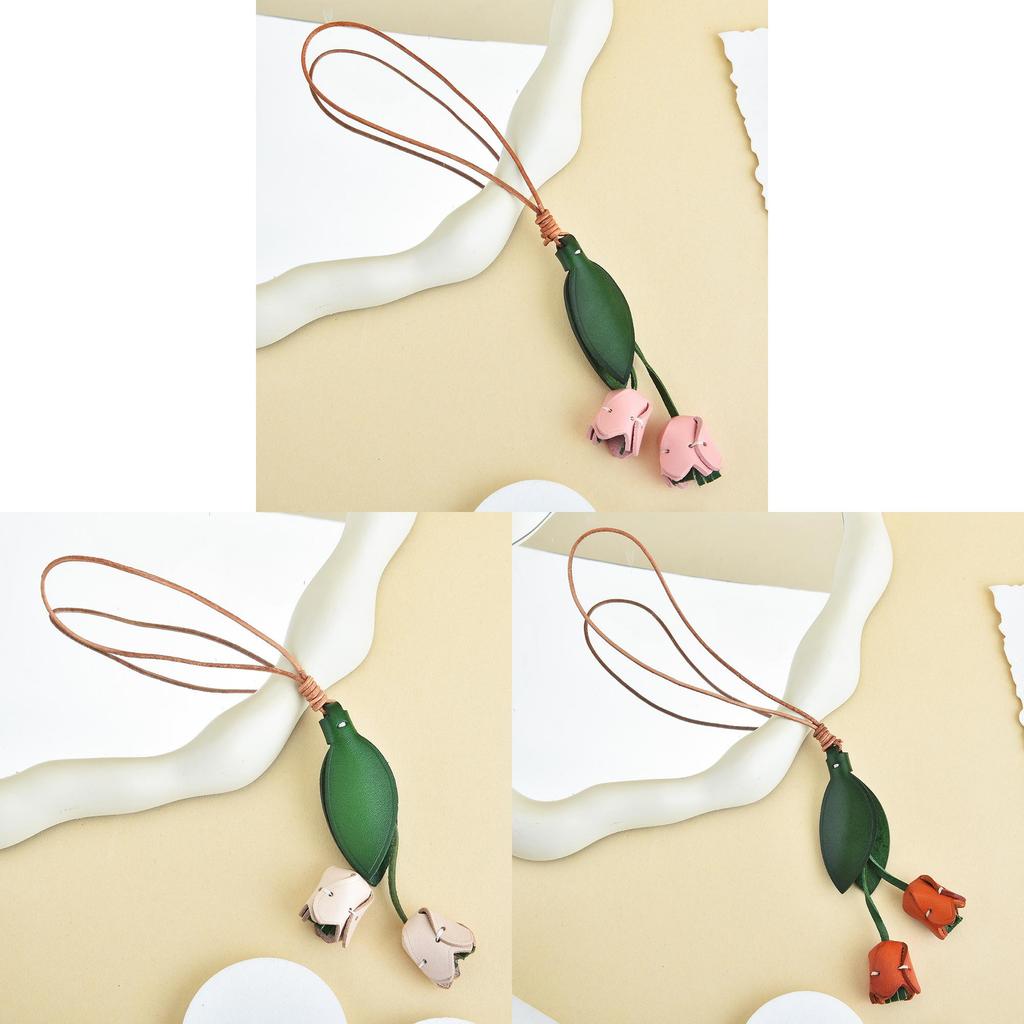 Läder Blomma Väska Berlock Med Handgjord Design För Modeaccessoarer