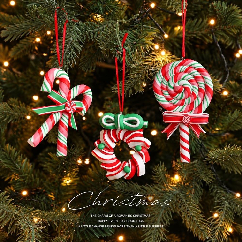Hanging Christmas Lollipop Ornament Plastic Hanging Decoration New Year Decoration