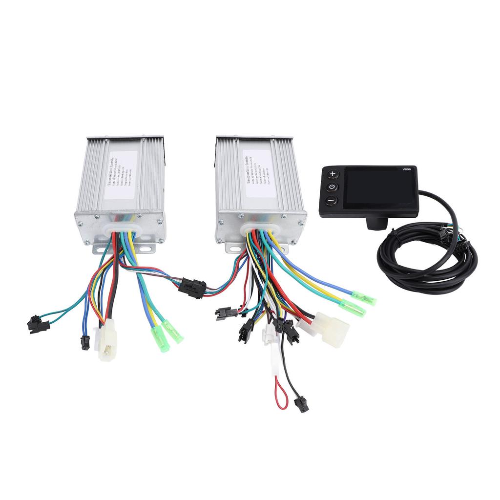 2PCS 36V 48V 60V 450W 23A Electric Bike Controllers Aluminum Alloy Dual Drive Brushless Motor Controller with V890 LCD