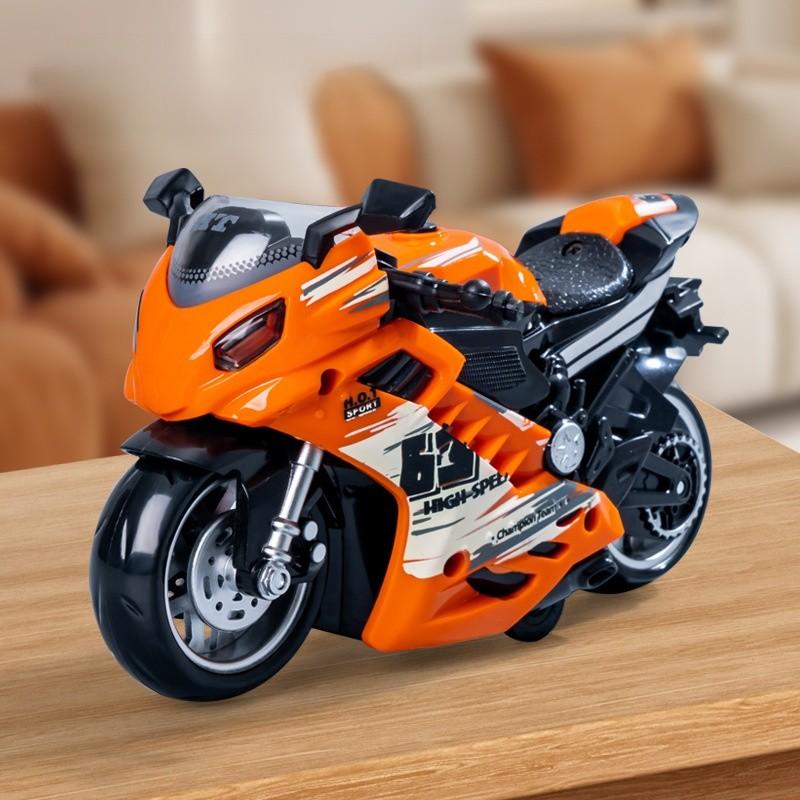 Alloy Inertia Motorcycle Model With Alloy And Plastic Materials For Kids Collectors
