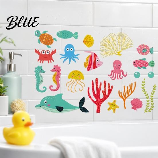 Octopus Glow Sticker in The Dark Wall Stickers, Self-Adhesive Undersea Animals Decals with Turtles In Stickers Clown Fish Octopus, Luminous
