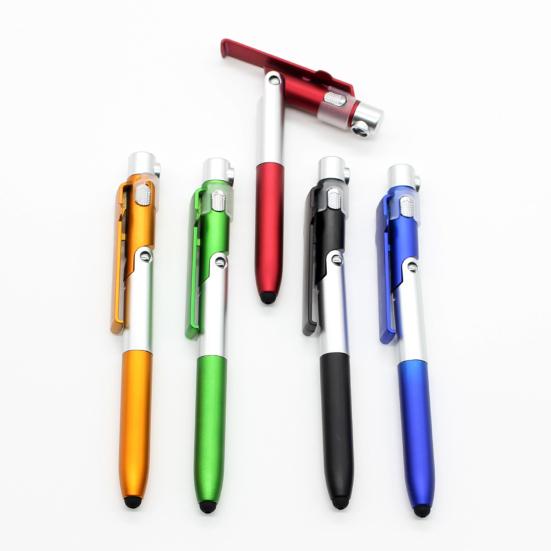 4 In 1 Multifunctional Foldable LED Light Mobile Phone Rack Touch Ballpoint Pen