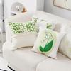 45x45cm Lily of The Valley Flower Pillow Cover Retro French Pastoral Green Throw Cushion Cover Pillowcase for Couch Home Decor