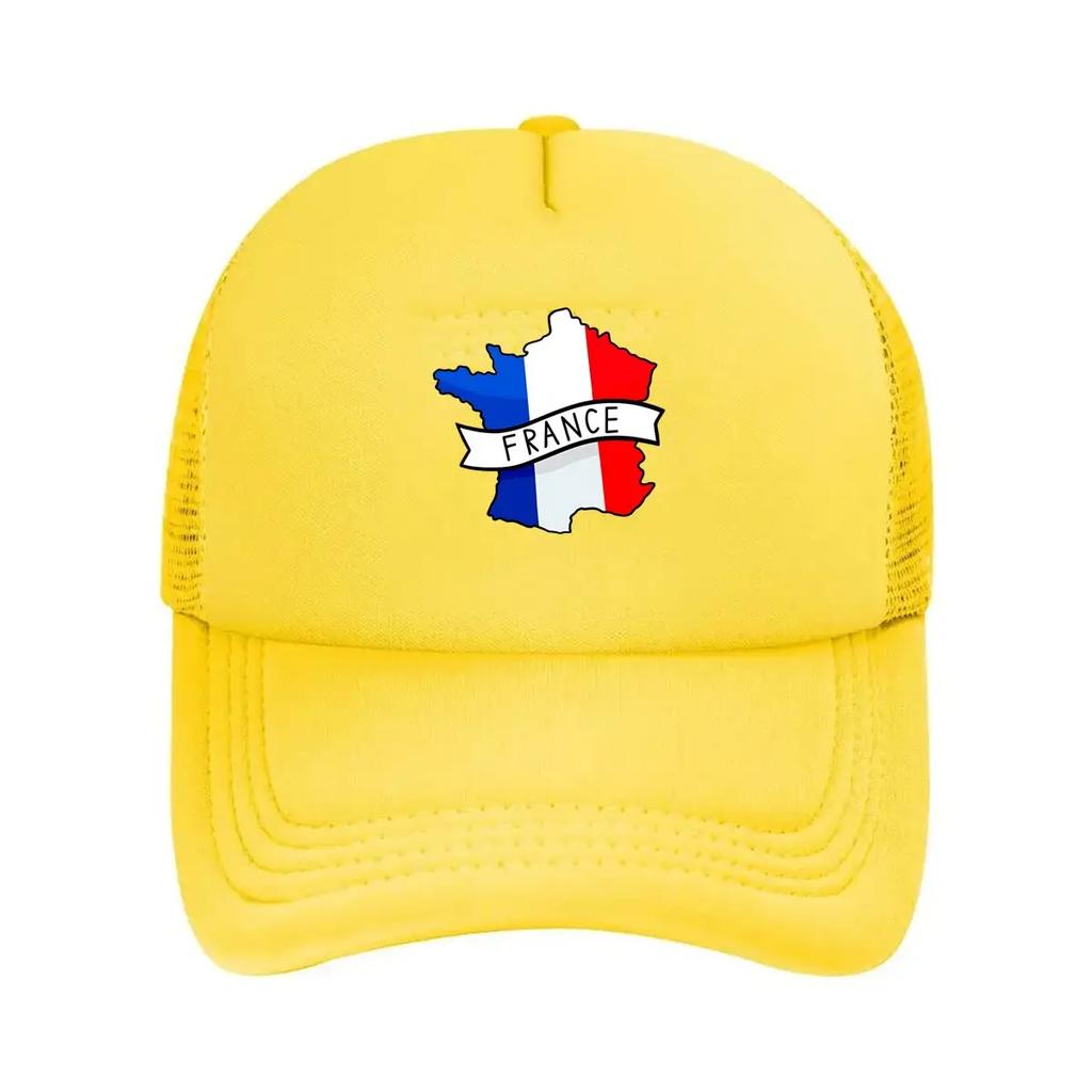 France Flag Map Sticker Mesh Baseball Cap