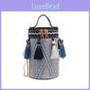 Style Mini Ethnic Crossbody Bag Tassel Woven Cylindrical Bag For Women Use Daily