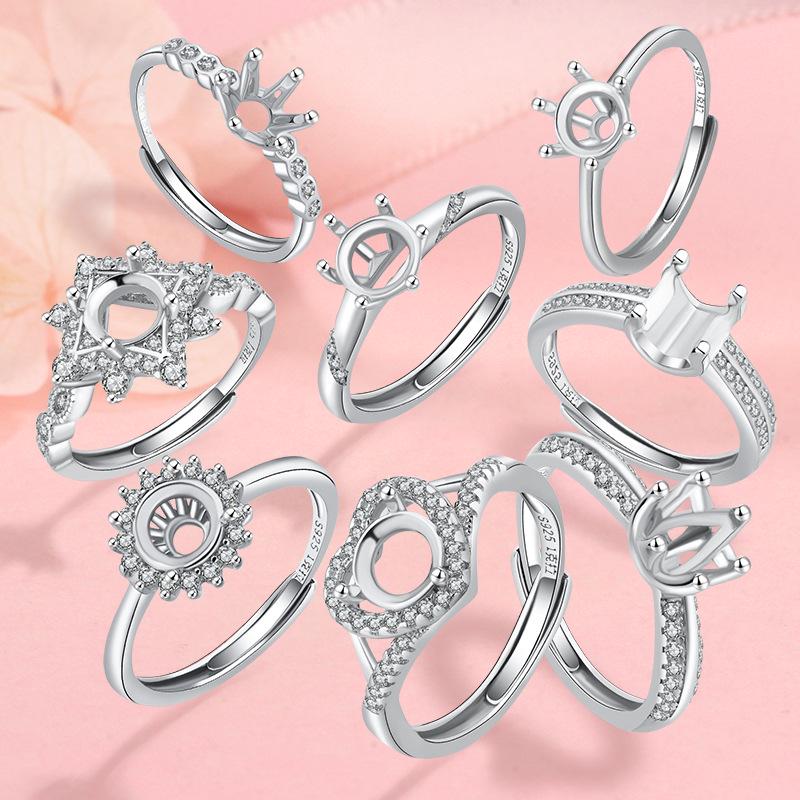 Tingxiang Versatile DIY S925 Sterling Silver Openable Ring Blanks - Multiple Styles