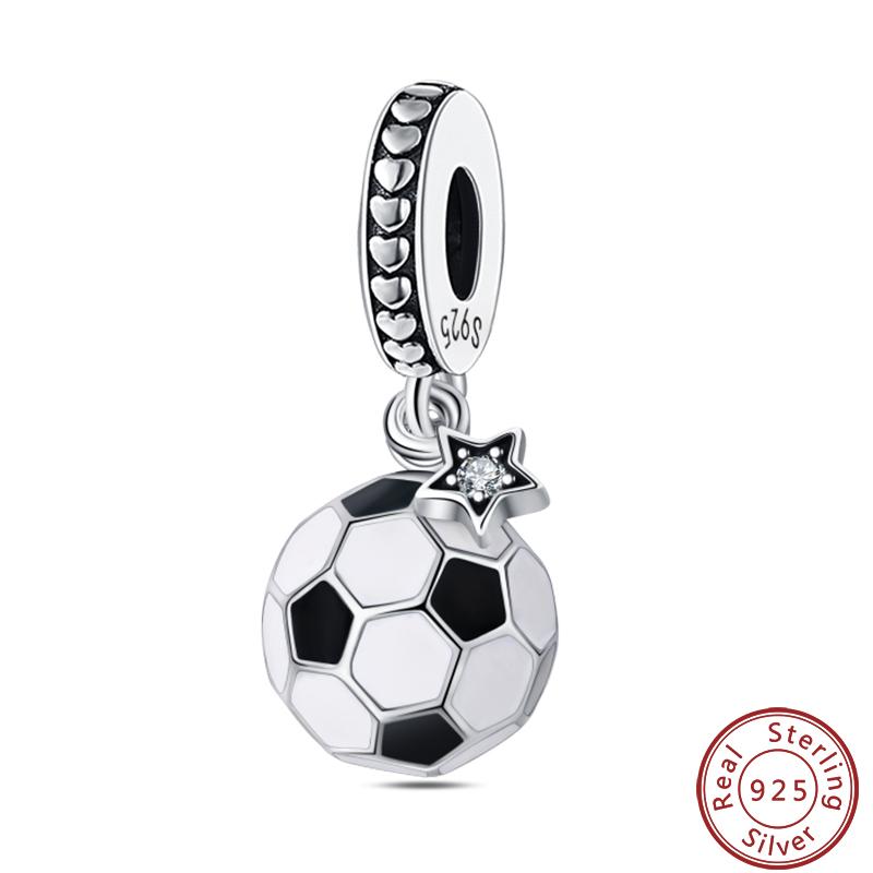 Sports Series Copper Football Badminton Boxing Yoga Ballet Charms Beads 3Mm Diy Fine Jewelry