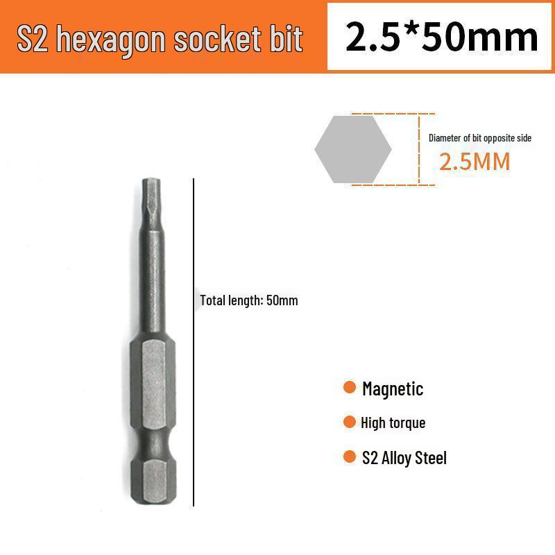 Sechskant S2 Magnetischer Pneumatischer Elektrischer Schraubendreher Bit-Satz mit Verlängerten Bits