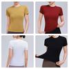 New Bamboo Fiber Short-sleeved Sports T-shirt Women's Skin-friendly, Breathable, Antibacterial and Thin Casual Clothes, Nylon Seamless Fitness Clothes
