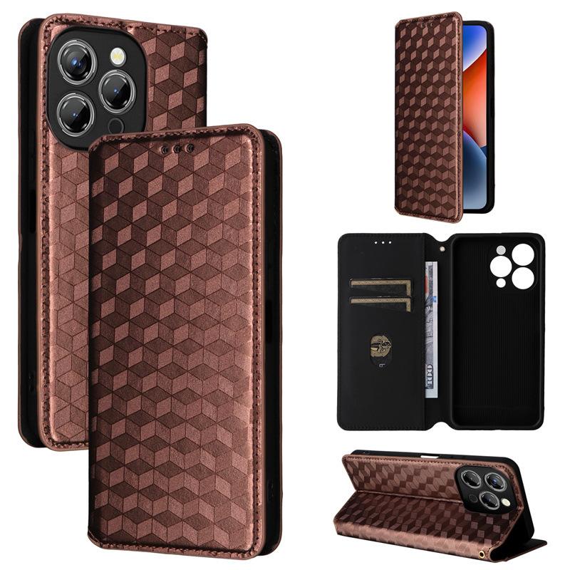 

Чехол-книжка для Oukitel P1 из искусственной кожи, защитный чехол для телефона, противоударный чехол-кошелек для всей поверхности for Oukitel P1 коричневый