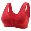 Plus Size Front Closure Vest Style No Wire Printed Bra For Women