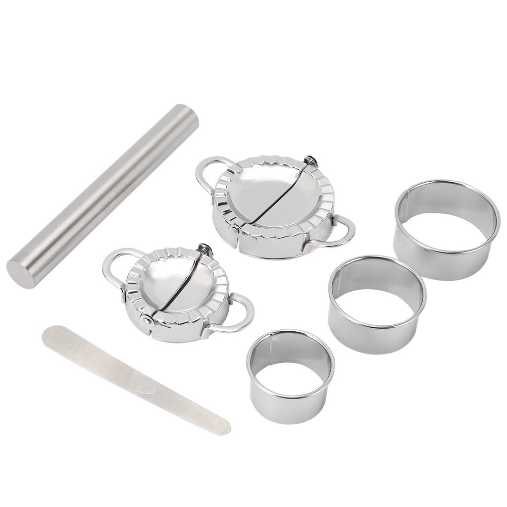 Versatile Dumplings Maker,7 Pack Stainless Steel Easy Pie Ravioli Empanadas Press Mold,Pierogi Cutter Wrappers Pastry Making Too