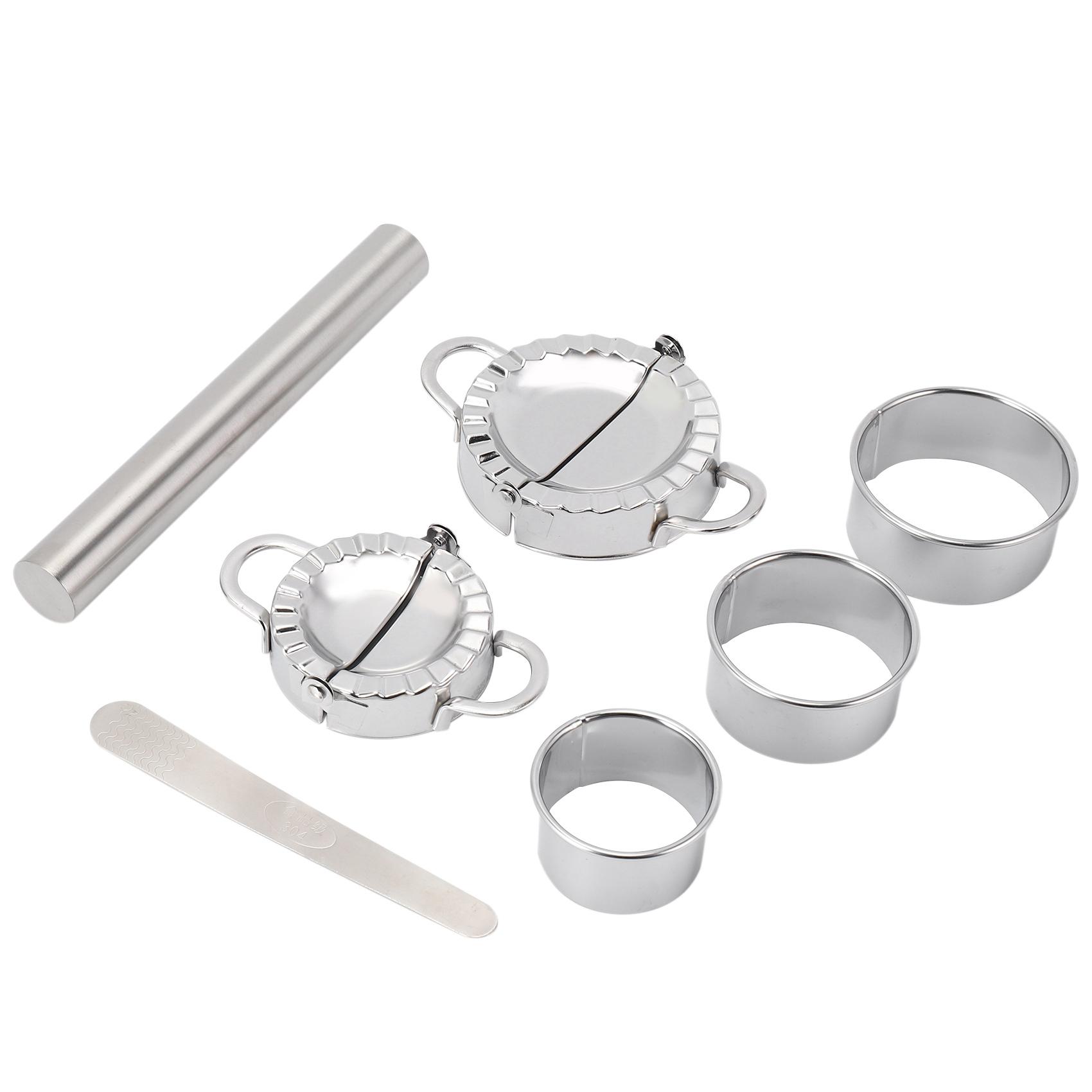 

Good-Dumplings Maker,7 Pack Stainless Steel Easy Pie Ravioli Empanadas Press Mold,Pierogi Cutter Wrappers Pastry Making Tools серебряный