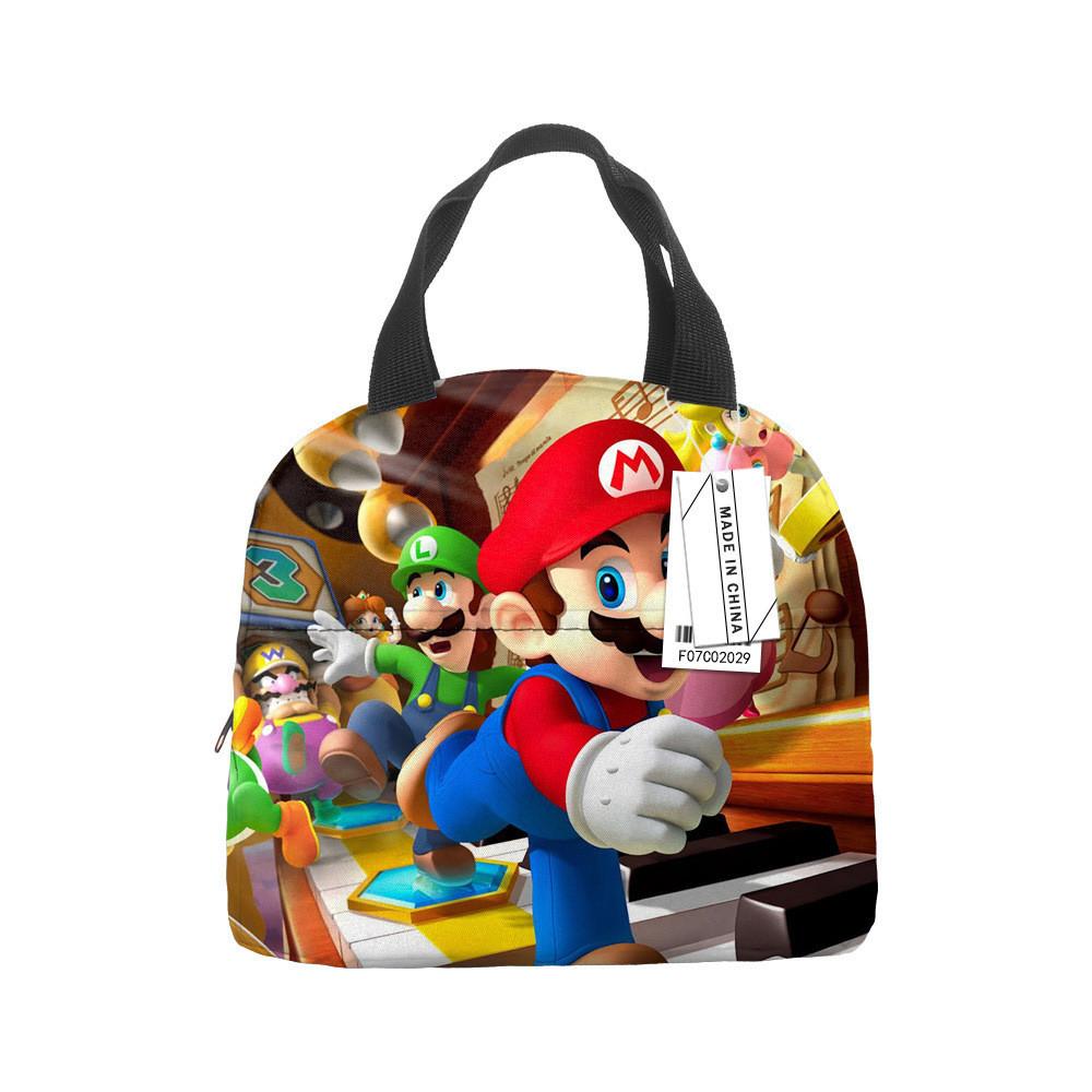 Bros Mario Super Lunch Bag Insulated Food Handbags Case For School Picnic Gifts