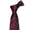 Barry.Wang Ties for Men Necktie Hankerchief Cufflinks Set Burgundy Striped Jacquard Wedding