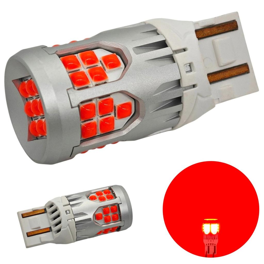 2 szt W21/5W żarówka LED 7443 10-50V bez błędu 2800lm czerwona Off-Road