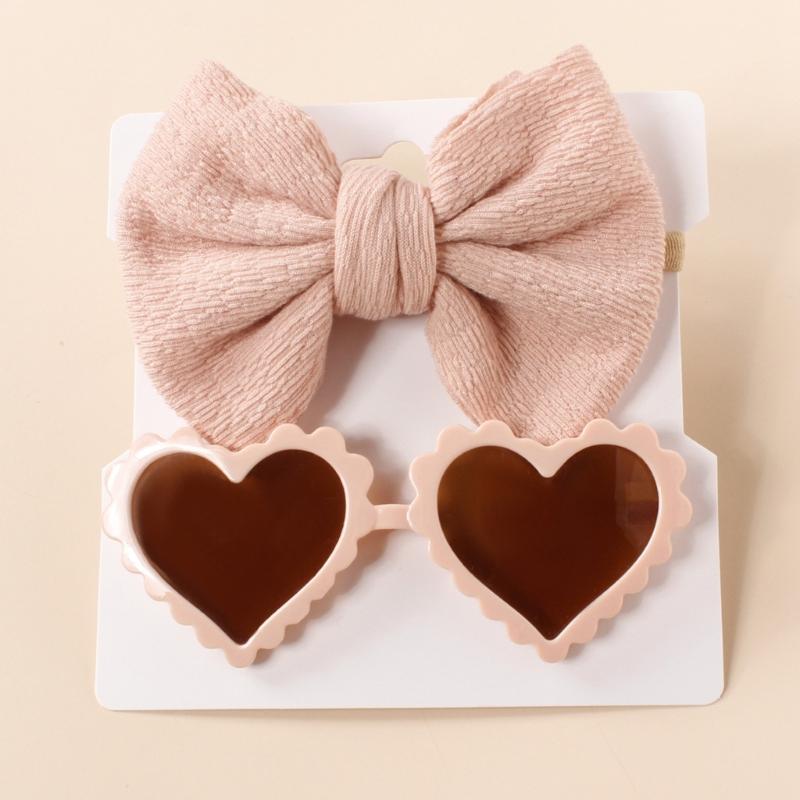 Baby Girls Headband Sunglasses Decor Kit Children Kids Supplies Seaside Beach- Accessories Bows Hair Band & Sunglasses