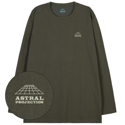 ASTRAL PROJECTION Signature Logo Oversized Long Sleeve T-Shirt_Khaki