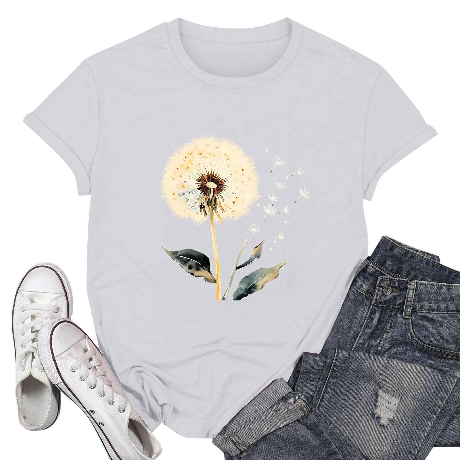 

Женские модные повседневные пуловеры с короткими рукавами и круглым вырезом с принтом XXXL белый